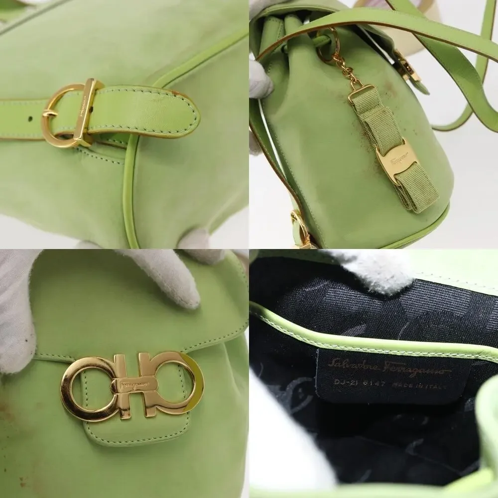 Salvatore Ferragamo Suede Backpack Green